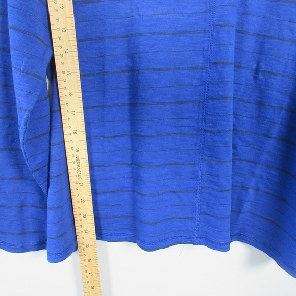 Habitat Long Sleeve Top Women XXL Blue Striped V Neck Cotton Comfy Casual 266 - Picture 6 of 9